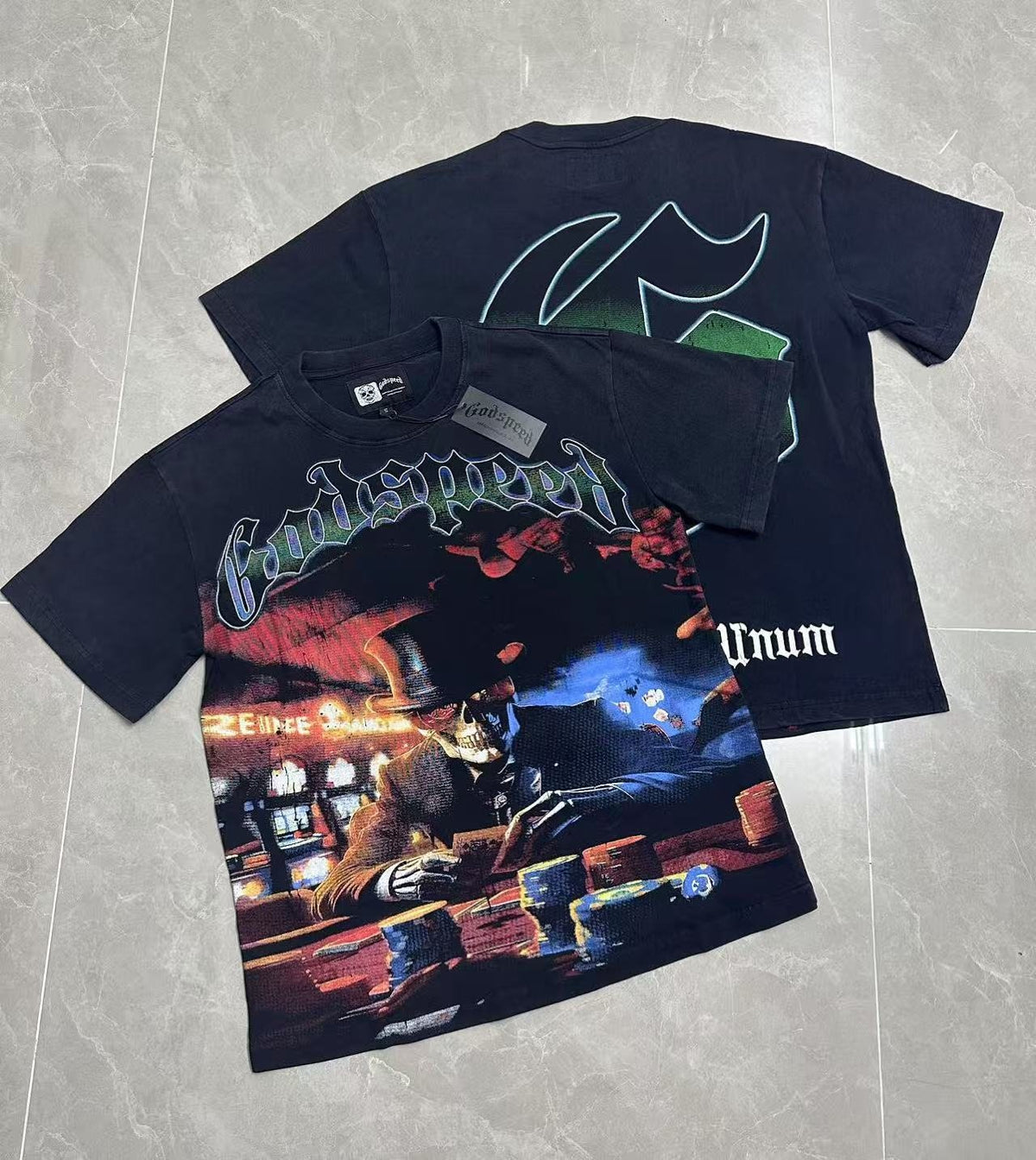 Godspeed Casino Skeleton Graphic T-Shirt